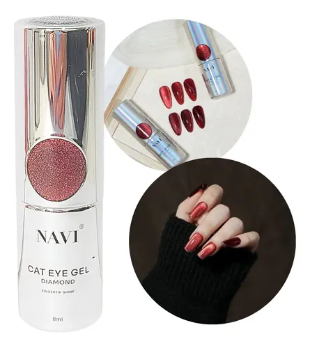 Esmalte Ojo De Gato Diamond Navi Rojo Fashion Nails 8ml Color 01