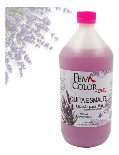 Quitaesmalte Lavanda Sin Acetona Manicuria 1000ml Femcolor