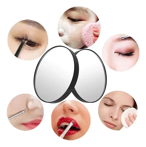 Espejo De Maquillaje Con Aumento 10x 8.8cm Negro