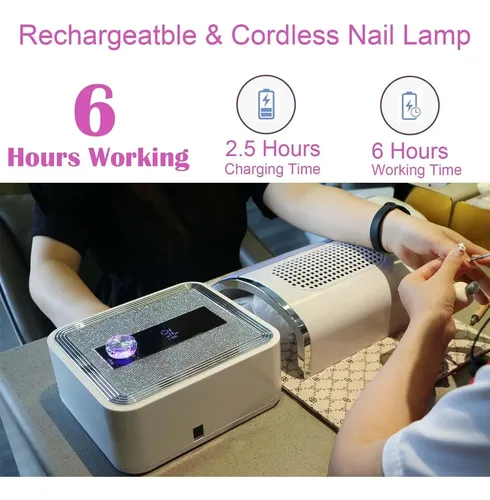 Lámpara De Uñas Led Uv Inalámbrica Decrose 120w