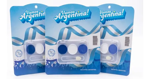 Pintura Cara Argentina Kit X3 Paleta Pincel Copa Mundial