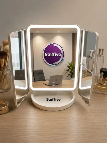 Espejo de Maquillaje LED Tríptico Stnffive con Luz Regulable y Aumento 1x/2x/3x