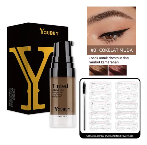 Gel Cejas Con Color Resistente Al Agua Plantillas Negro