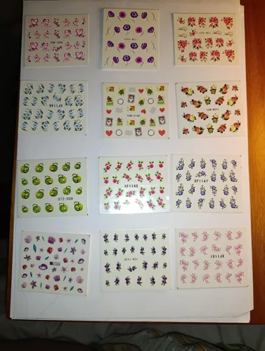 48 Stickers Al Agua Para Uñas+ Strass Para Deco De Uñas