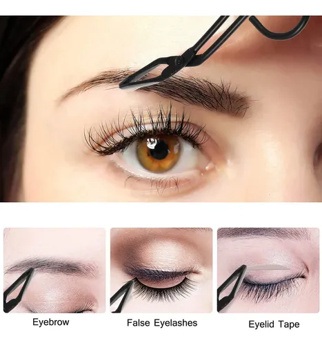 Pinzas Para Cejas De Acero Negro Para Mujer 1 Pieza