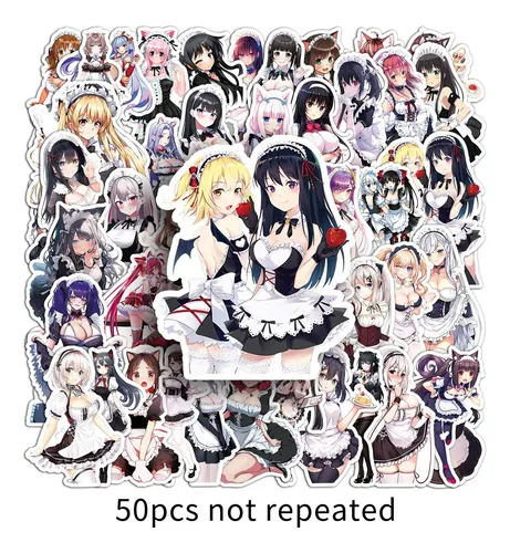 50 Pegatinas Japonesas 2d De Sirvientas Sexys Para Uñas