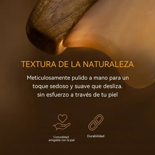 Tabla De Gua Sha De Cuerno Natural Y Madera De Sándalo Verde