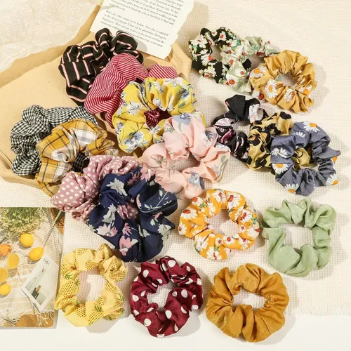 20 Scrunchies Accesorios For Cabello De Estilo Floral