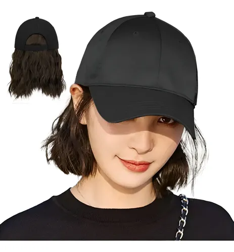 Mf Gorra De Béisbol Con Peluca Y Extensiones