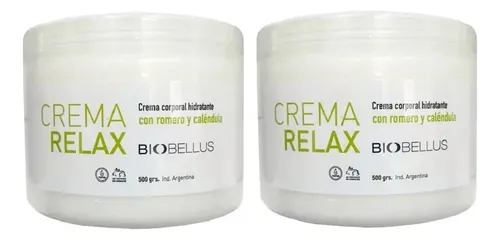 2 Crema Masajes Relax Desconfracturantes Biobellus 500g Fragancia Mentolada