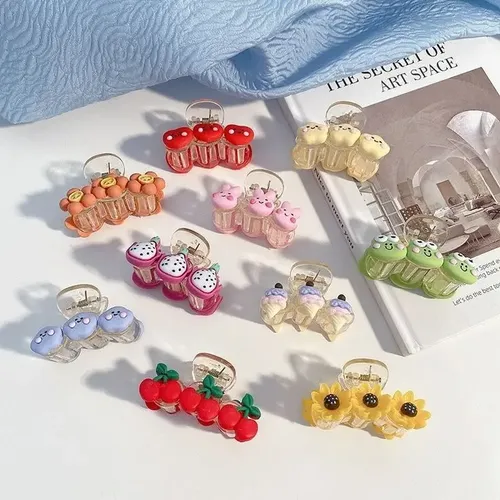 Ganchos De Pelo Multicolor Pastel 12,5cm Pack 6 Unis Broche