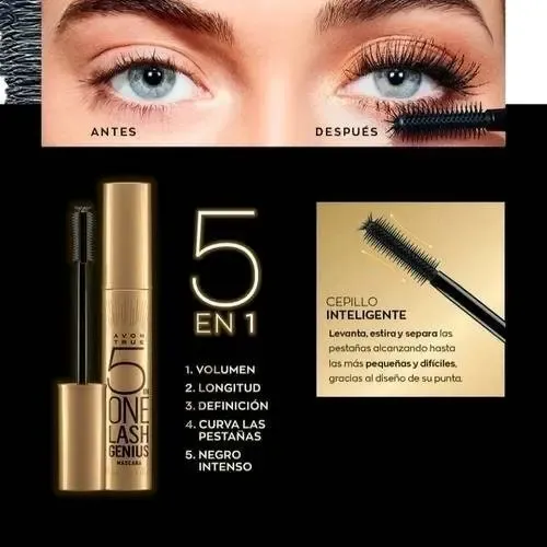 Avon Máscara De Pestañas Lash Genius Waterproof 5 In 1