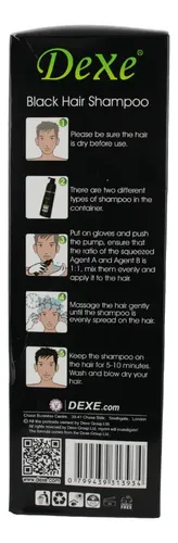 Champú Dexe Tinte Instantáneo en color negro 400 Ml