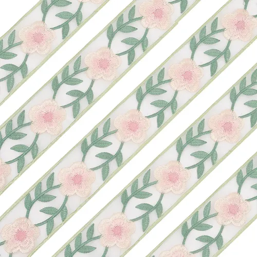 Cintas De Organza Bordadas Estilo Chino De 5 Yardas Con Form