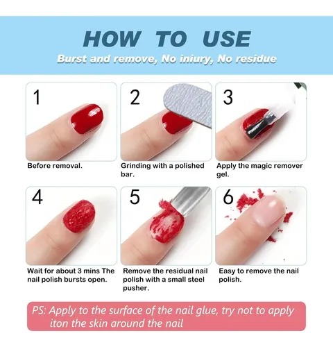 Removedor De Gel Para Uñas 2 Piezas Ledong Azul