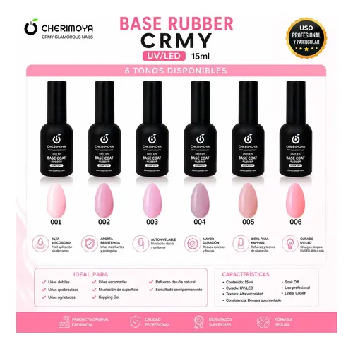 Base Coat Cherimoya Rubber Esmalte De Uñas Profesional