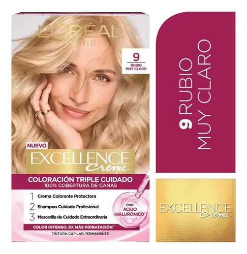 Kit Tintura Excellence Creme Tono 9 Rubio Muy Claro