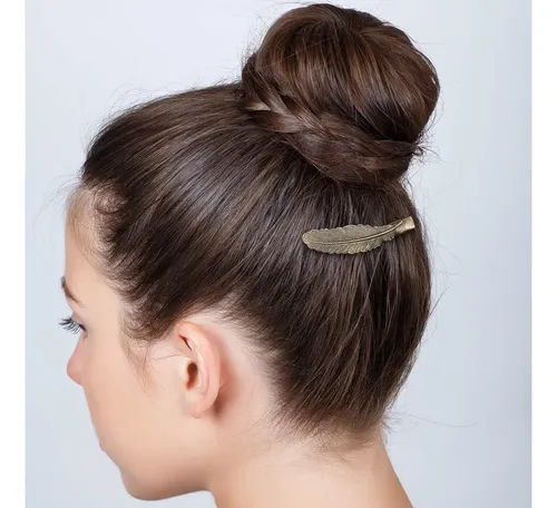 Pinza De Pelo Retro De Bronce Con Diseño Floral Y Grabado K