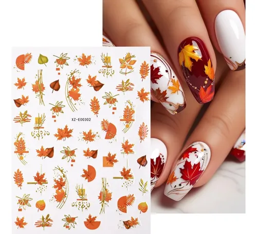 Juggssa Stickers De Arte Para Uñas De Otoño 6 Piezas Autoadh