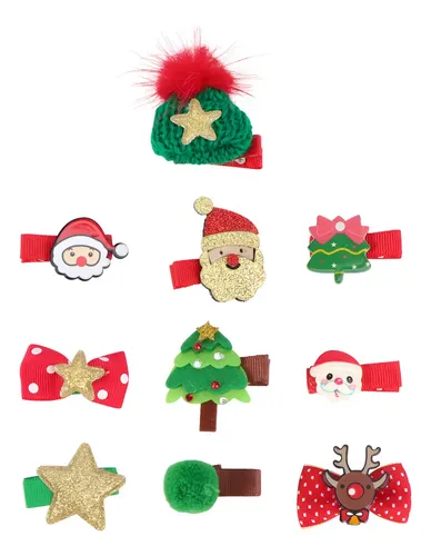 Pinzas De Pelo Decorativas Navideñas Para Ropa De Cabello
