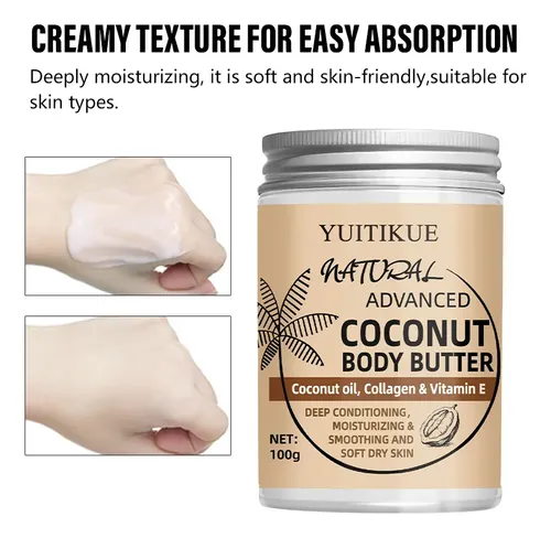 Crema Corporal De Coco Natural Con Aceite Y Colágeno Deep Moist C
