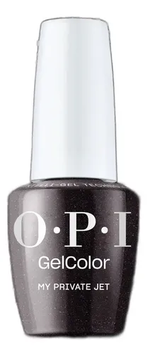 Opi Gel Color Intelli My Private Jet Semipermanente X 15 Ml Negro Con Glitter Marron