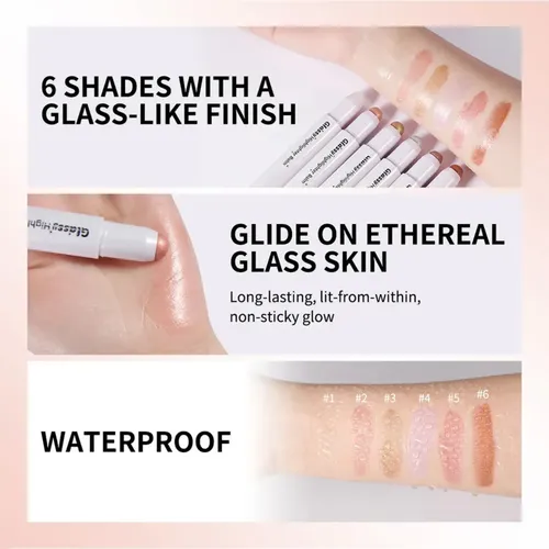 Highlighter En Barra: Brillo Glassy Duradero Y No Pegajoso