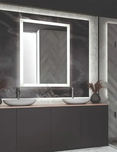 Espejo Rectangular Con Led Moderno Tactil Baño Pared N6