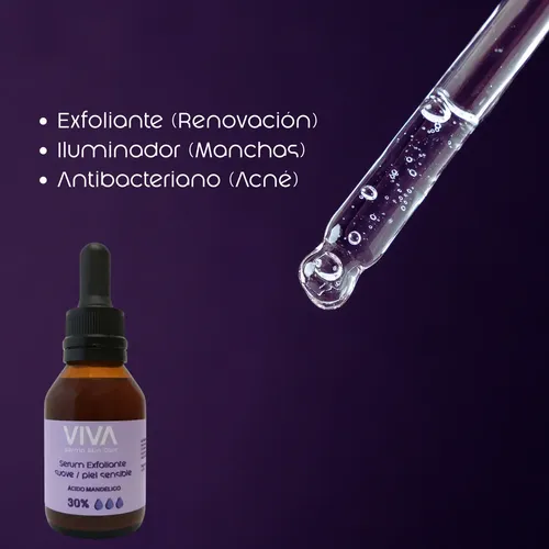 Sérum Exfoliante Suave/ Piel Sensible/ Ácido Mandélico 30% Momento de aplicación Día/Noche Tipo de piel Todo tipo de piel