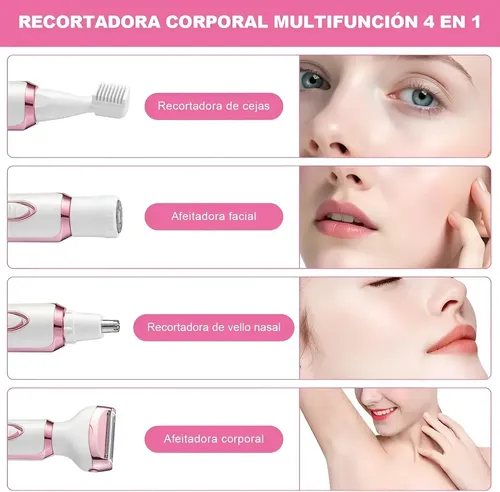 Depiladora Electrica 4 En 1 Portatil Usb Mujer Cuerpo Facial