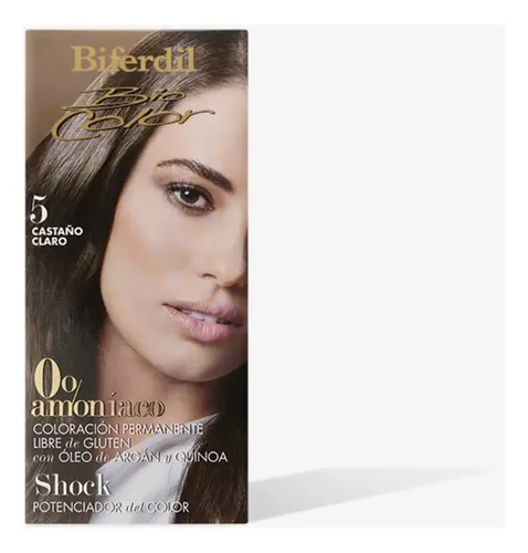 Biferdil Tintura Kit Amoniaco 0 % – Vegano Tono 5 castaño claro