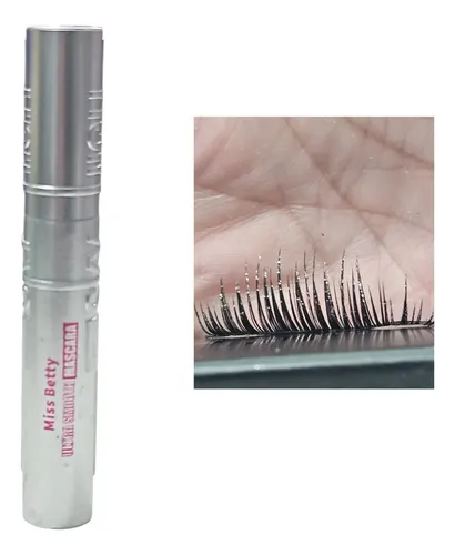 Máscara Pestañas Glitter Miss Betty Sequin Brillo Plateado