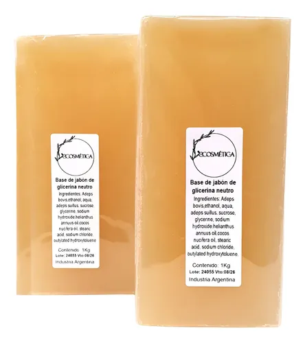 Jabón De Glicerina Neutro En Barra X 1 Kg Para Artesanía