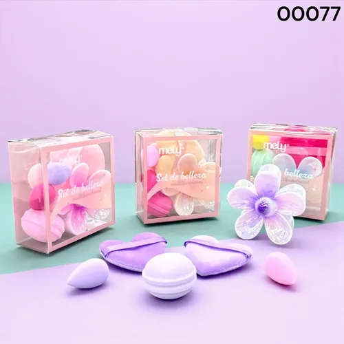 Kit De Esponjas Mas Gancho De Pelo En Forma De Flor