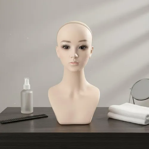 Modelo De Peinado Para Exhibición De Cabello, Busto En Pvc