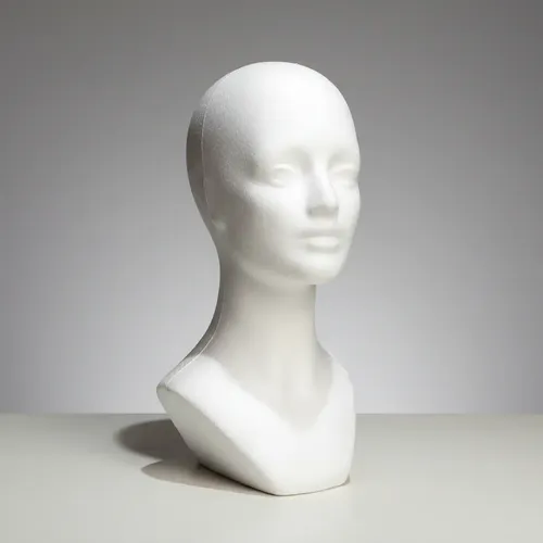 Cabeza Maniqui Telgopor Mujer Cuello Torzo Peluca Soporte