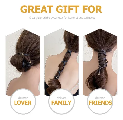 Elegante Juego De 2 Diademas De Cuero Para El Pelo, Perfecto