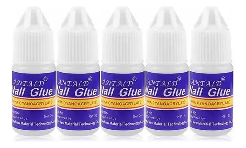X5 Pegamento Nail Glue Para Uñas Postizas Tips Strass Gotero