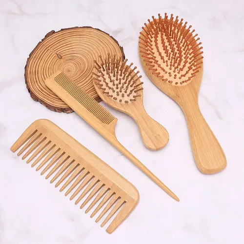 Set De 4 Cepillos Y Peines Desenredantes Para Cabello