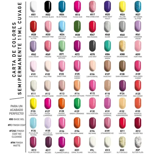 Esmalte De Uñas Semipermanente X 1 Cuvage Gel Colores Cabina