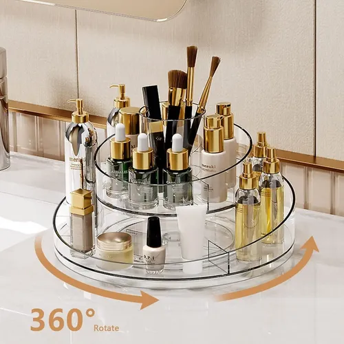 Organizador Acrílico Giratorio 360° Para Maquillaje Skincare