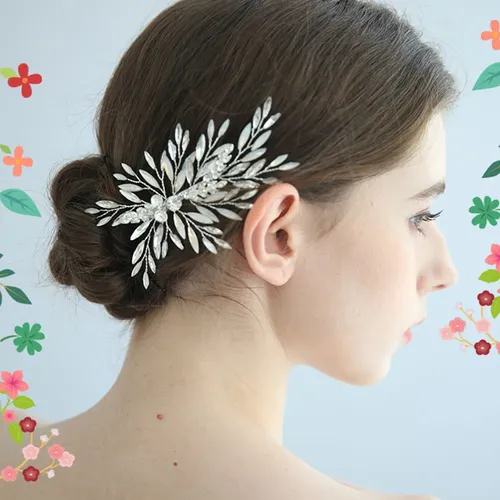 Broche De Pelo De Cristal Para Boda Elegante Y Hermoso