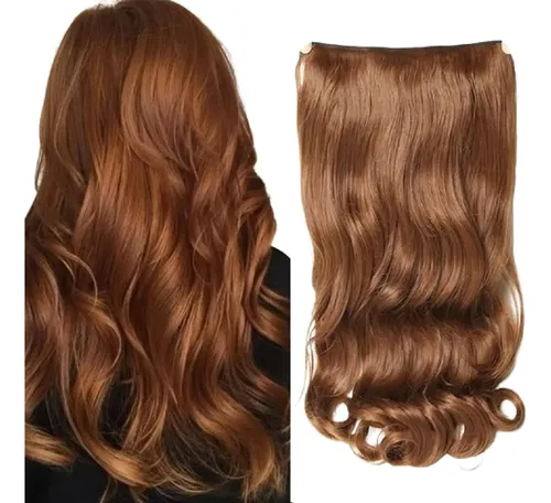Cortina De Pelo Cobrizo Sin Brillo Extension Postizo