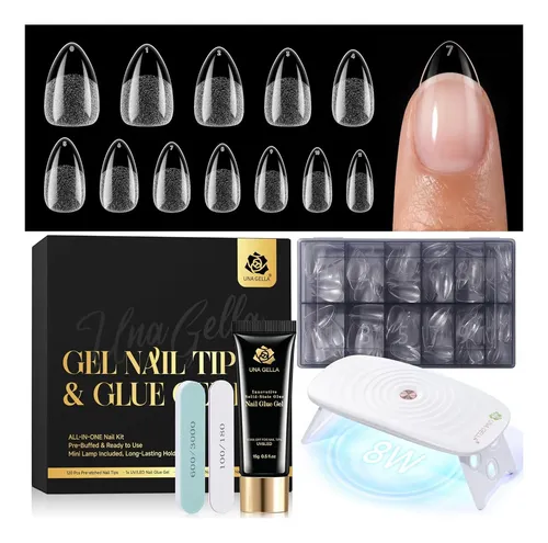 Conjunto De Uñas De Gel Corta Almendra Una Gella Ug-tz002