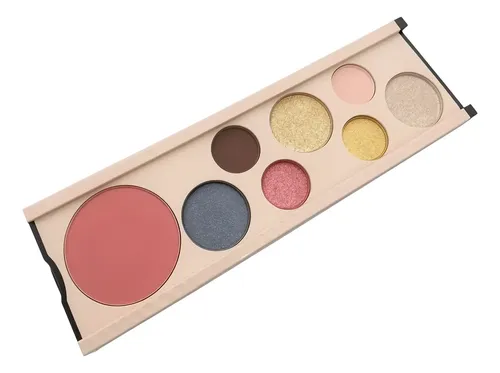 Maquillaje Paleta 7 Sombras Ojos Matte Y Metalicos + Rubor