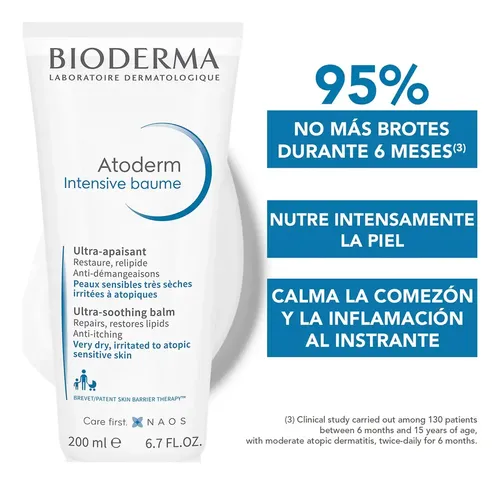 Bioderma Atoderm Intensive Baume Hidrata Piel Atopica 200ml Momento de aplicación Día/Noche Tipo de piel Todo tipo de piel