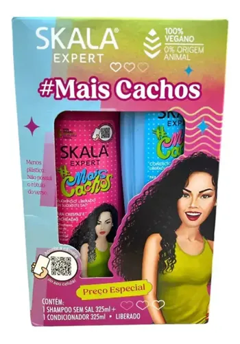 Skala Mais Cachos kit Shampoo y Acondicionador Vegano Rulos Pelo