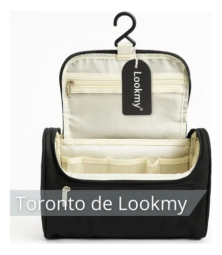 Neceser De Colgar Con Percha Negro Lookmy | Organizador De Cosméticos Y Maquillaje Para Viaje |