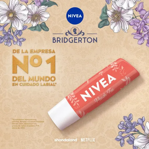 Nivea Bálsamo Labial Peach Tea Edición Limitada Bridgerton Todo Tipo De Piel Día/noche