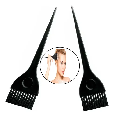Set X3 Pincel Brocha Tintura Cabello Profesional Color Negro